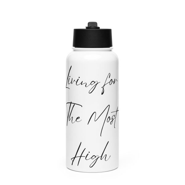 Living for TMH Stainless steel water bottle with a straw lid
