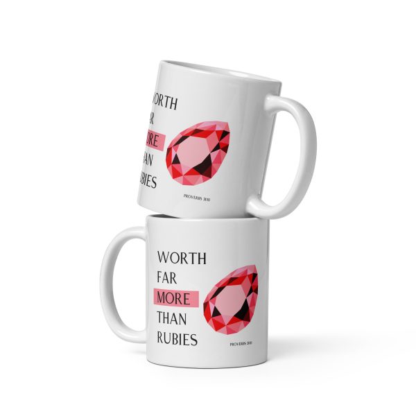 More than Rubies White glossy mug